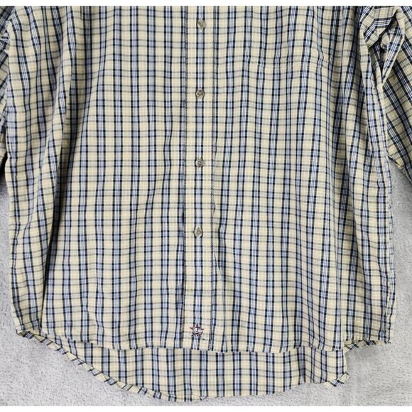 Wrangler PBR Shirt Mens XL Yellow Plaid Western Button Down Long Sleeve Vintage - Picture 7 of 10
